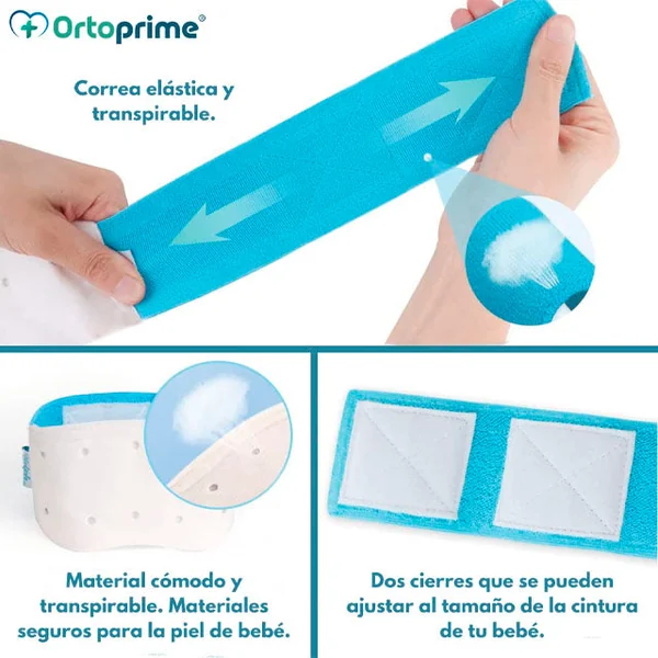 Cinturón Hernia Umbilical para Bebés con 3 Almohadillas