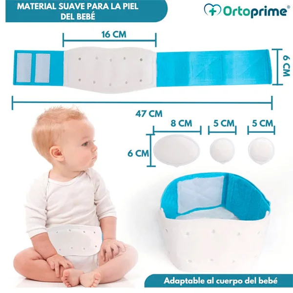 Cinturón Hernia Umbilical para Bebés con 3 Almohadillas