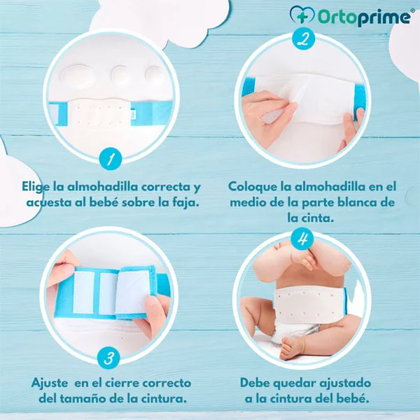 Cinturón Hernia Umbilical para Bebés con 3 Almohadillas