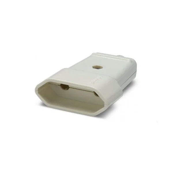 Clavija enchufe bipolar recto hembra 10A 250V Blanco