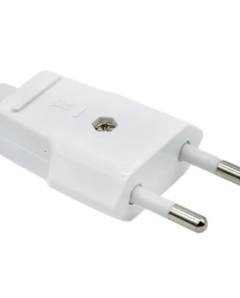 Clavija enchufe bipolar recto macho 10A 250V Blanco