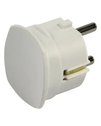 Clavija enchufe schuko acodado macho 16 A Blanco