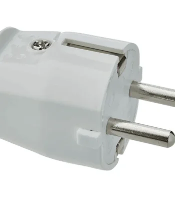 Clavija enchufe schuko recto macho 16 A Blanco