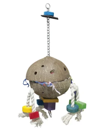 Coco Relleno de Confeti para Pájaros — Juguete Natural Colgante 30cm