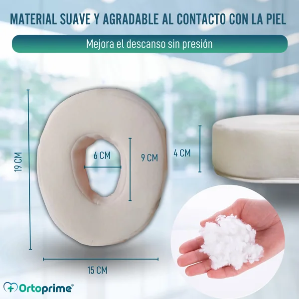 Cojín Antiescaras para Oreja con Agujero Central | Ajustable