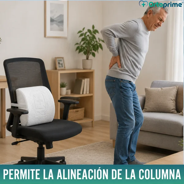 Cojín de Espuma Viscoelástica Lumbar | Blanco