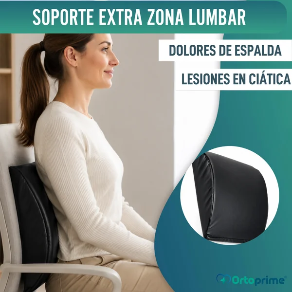 Cojín de Espuma Viscoelástica Lumbar | Negro