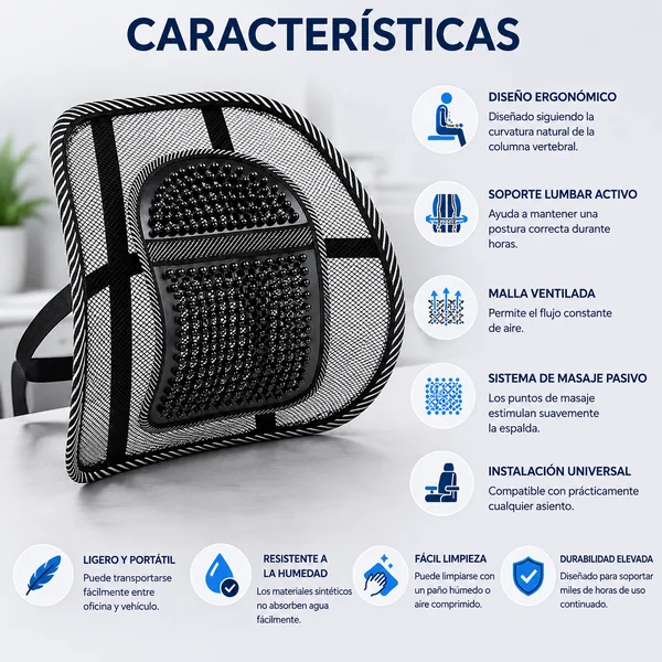 Cojín Lumbar Silla Para Silla De Oficina o Coche