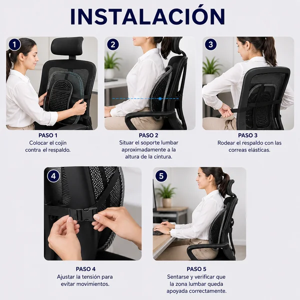 Cojín Lumbar Silla Para Silla De Oficina o Coche