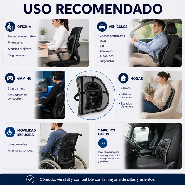 Cojín Lumbar Silla Para Silla De Oficina o Coche
