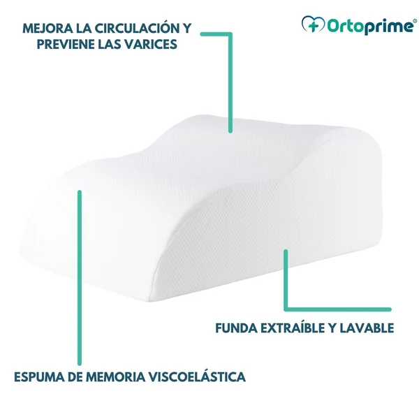 Cojín Reposapiernas Viscoelástico | Almohada Vascular Efecto Memoria