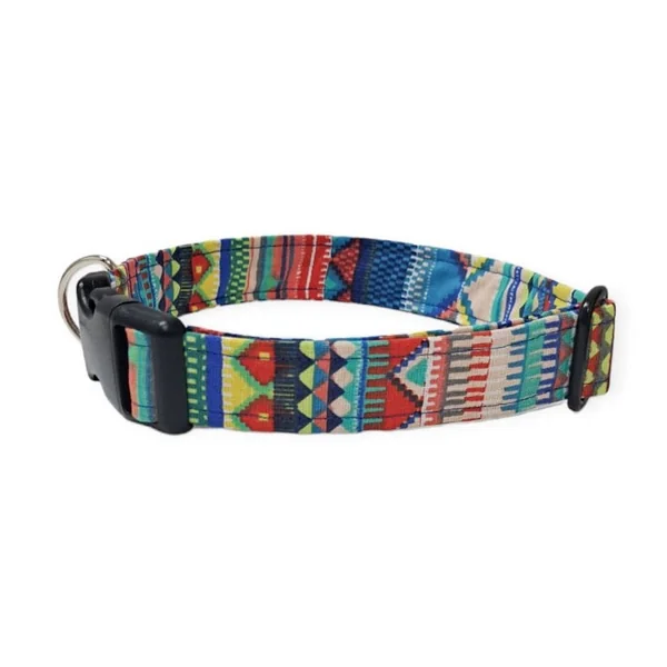 Collar de Nylon para Perro Click Etnico Azul