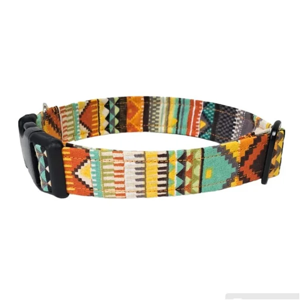 Collar de Nylon para Perro Click Etnico Naranja