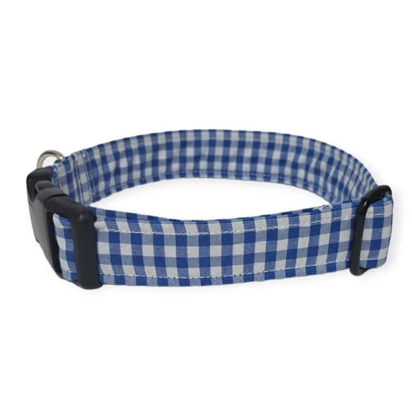Collar de Nylon para Perro Click Vichy Azulón
