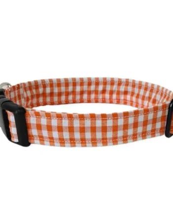 Collar de Nylon para Perro Click Vichy Naranja