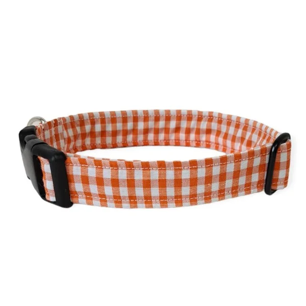 Collar de Nylon para Perro Click Vichy Naranja