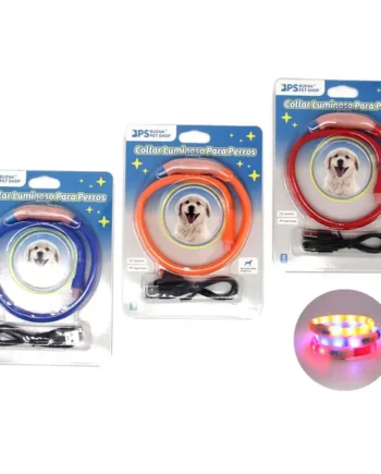 Collar luminoso con Luz Led Recargable 30cm. 40cm. 50cm.