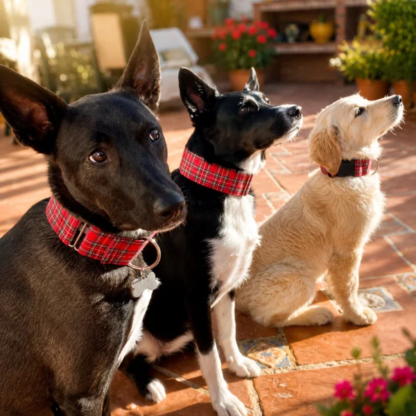 Collar Martingale Escocés Rojo para perros