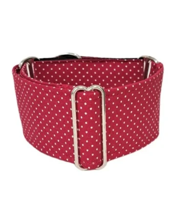 Collar Martingale Topitos Granate para perros