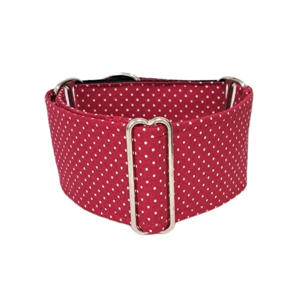 Collar Martingale Topitos Granate para perros