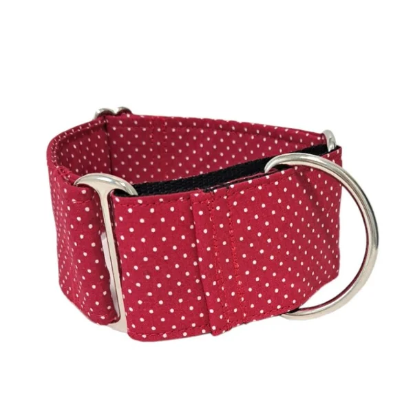 Collar Martingale Topitos Granate para perros