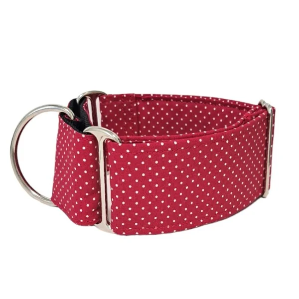 Collar Martingale Topitos Granate para perros