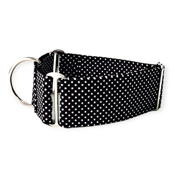Collar Martingale Topitos Negro para perros