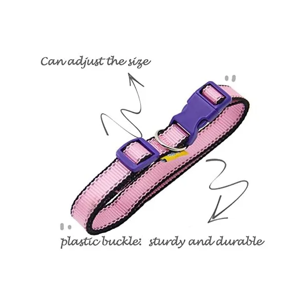 Collar Nylon Reflectante Ajustable Para Mascotas