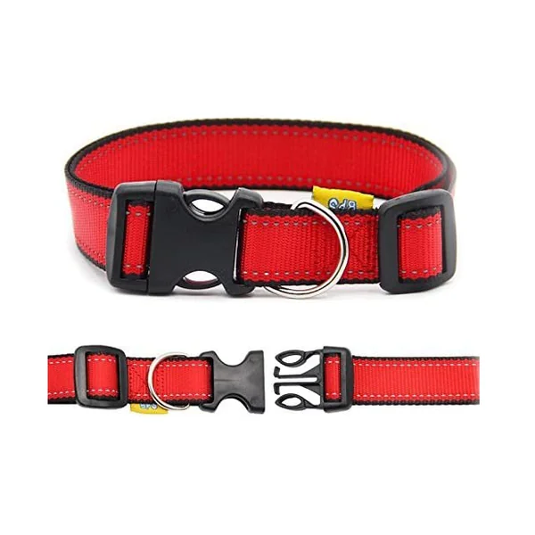 Collar Nylon Reflectante Ajustable Para Mascotas