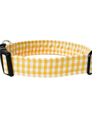 Collar Perro Mini Vichy Amarillo