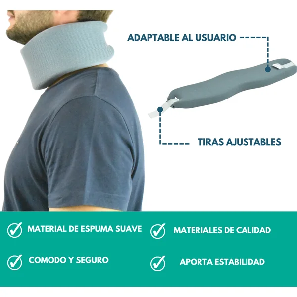 Collarín Cervical Blando Ergonómico con Bandas Ajustables