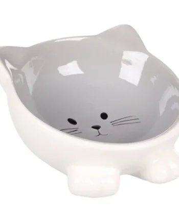 Comedero Cerámica Puzi para Gatos y Pequeños Animales — Menta, Rosa o Gris