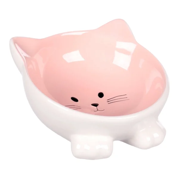 Comedero Cerámica Puzi para Gatos y Pequeños Animales — Menta, Rosa o Gris