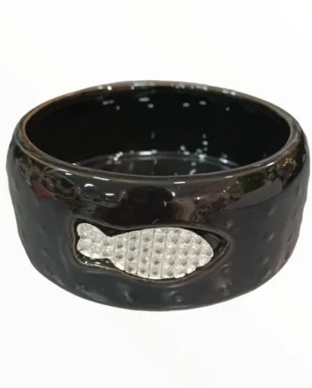 Comedero Cerámico Pez Strass para Gatos — Diseño Exclusivo con Brillantes