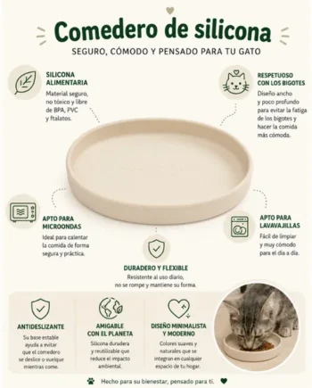 Comedero de silicona para gatos FuzzYard Life Sandstone Beige