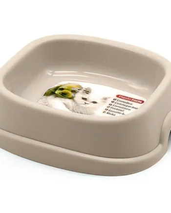 Comedero perro plastico Rex rectangular para mascotas 16 cm Marron
