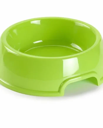 Comedero plastico redondo para mascotas 13 cm Verde