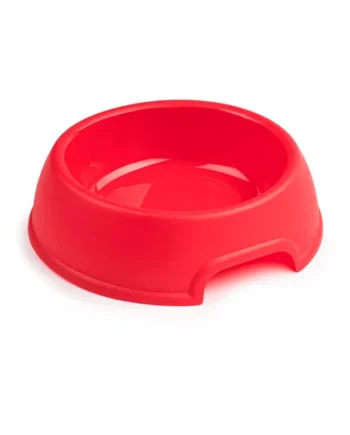 Comedero plastico redondo para mascotas 20 cm Rojo