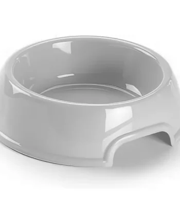 Comedero plastico redondo para mascotas Gris