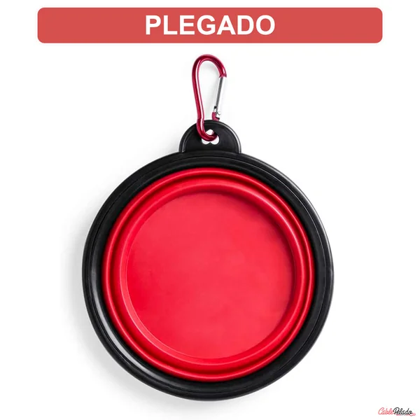 Comedero Plegable para Mascotas 450 ml Rojo
