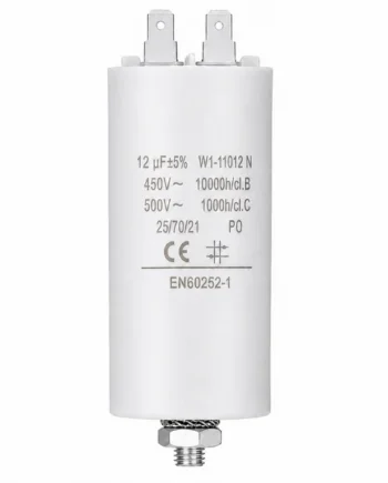 Condensador | 12 uF | 450 V | Faston | 1 uds. 12.0 uF Blanco