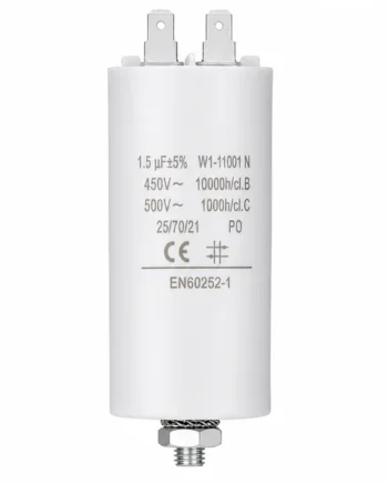 Condensador | 1.5 uF | 450 V | Faston | 1 uds. 1.5 uF Blanco