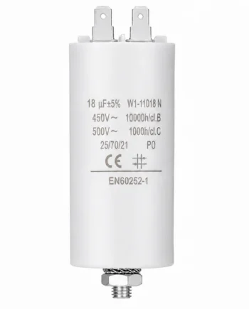 Condensador | 18 uF | 450 V | Faston | 1 uds. 18.0 uF Blanco