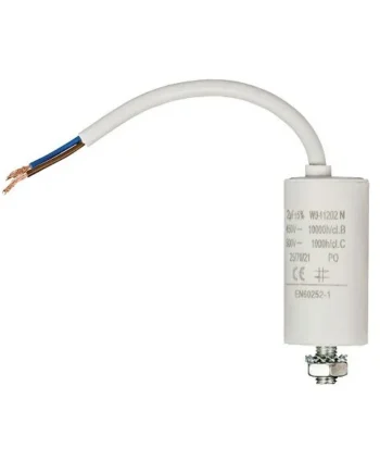 Condensador | 2.0 uF | 450 V | Faston + Cable | 1 uds. 2.0 uF Blanco