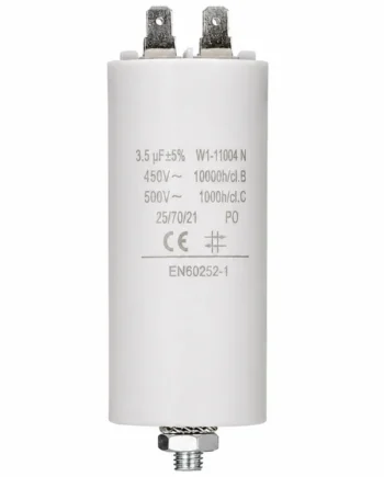 Condensador | 3.5 uF | 450 V | Faston | 1 uds. 3.5 uF Blanco
