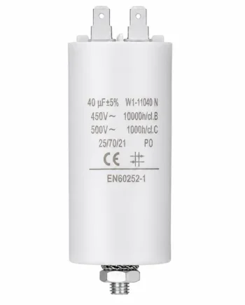 Condensador | 40 uF | 450 V | Faston | 1 uds. 40.0 uF Blanco