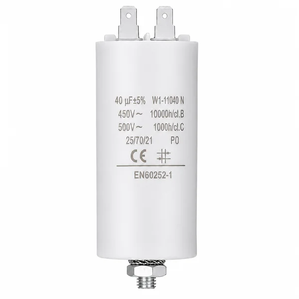 Condensador | 40 uF | 450 V | Faston | 1 uds. 40.0 uF Blanco