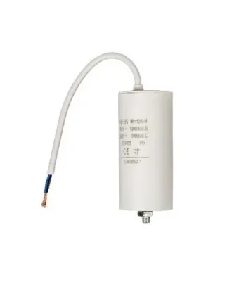 Condensador | 40 uF | 450 V | Faston + Cable | 1 uds. 40.0 uF Blanco