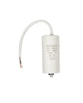 Condensador | 50 uF | 450 V | Faston + Cable | 1 uds. 50.0 uF Blanco