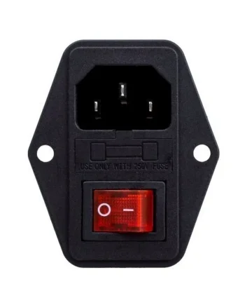 Conector alimentacion C14 AC con fusible hembra Negro 10 A